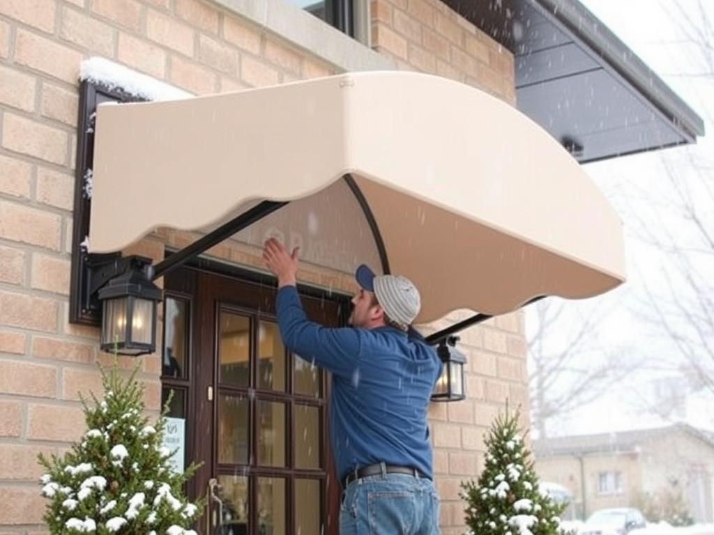 Установка козырька над входом: защищаем от дождя и снега.
